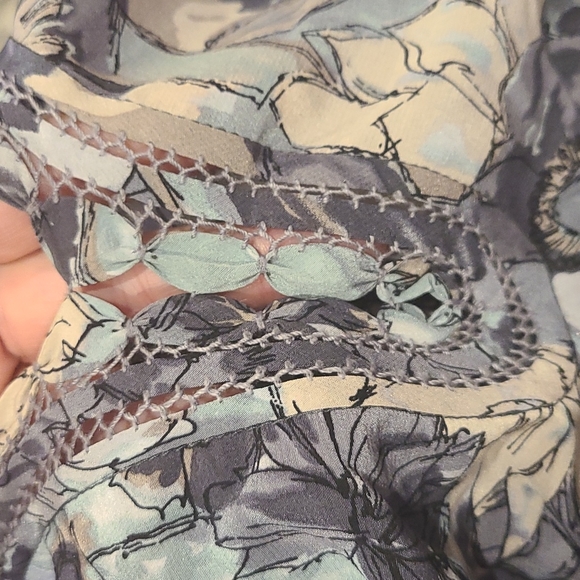 Rebecca Taylor Silk 3/4 sleeve floral print Mini Dress with pockets - Picture 3 of 11